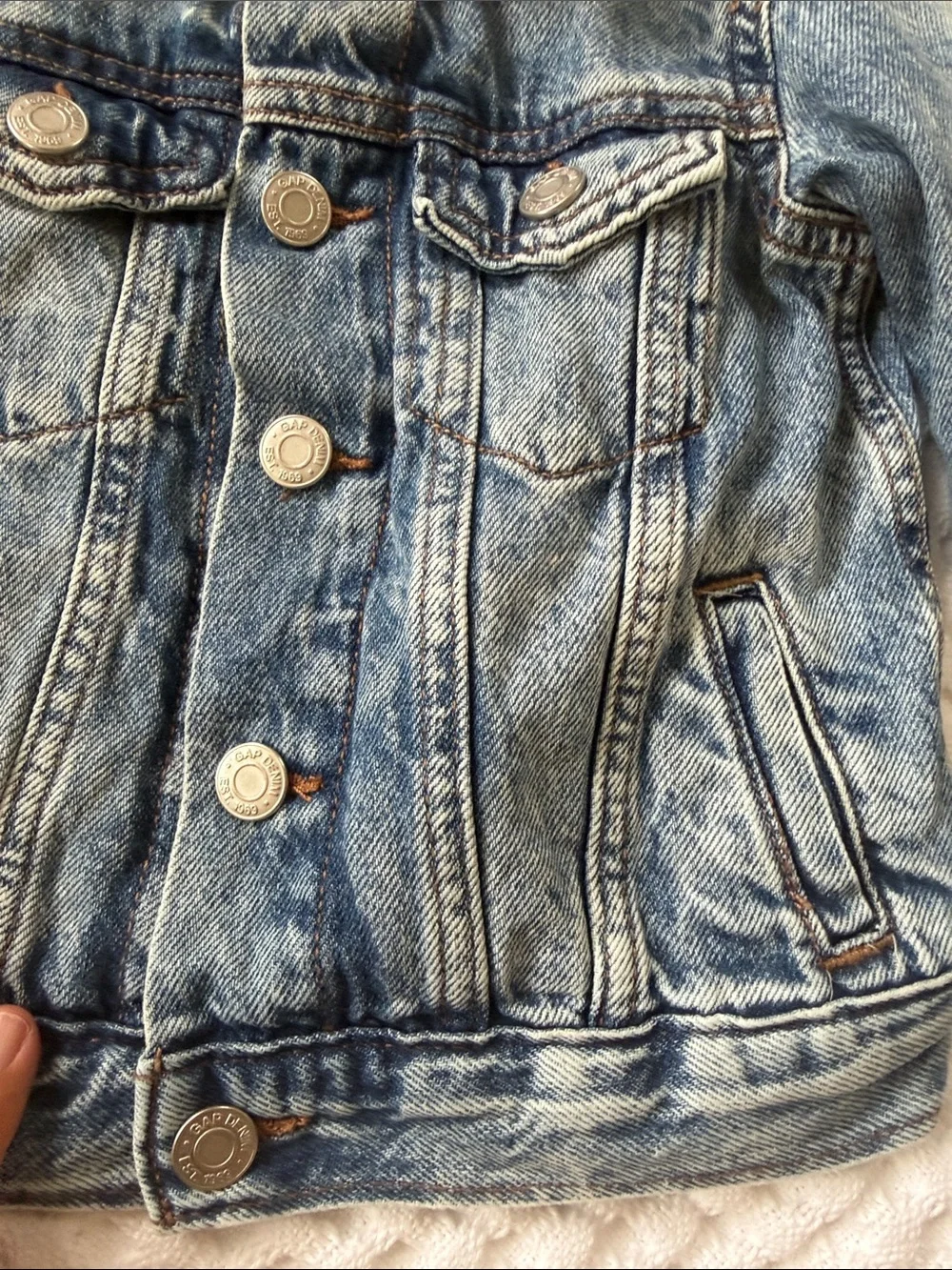 GAP Kids Washed Blue Denim Trucker Jacket